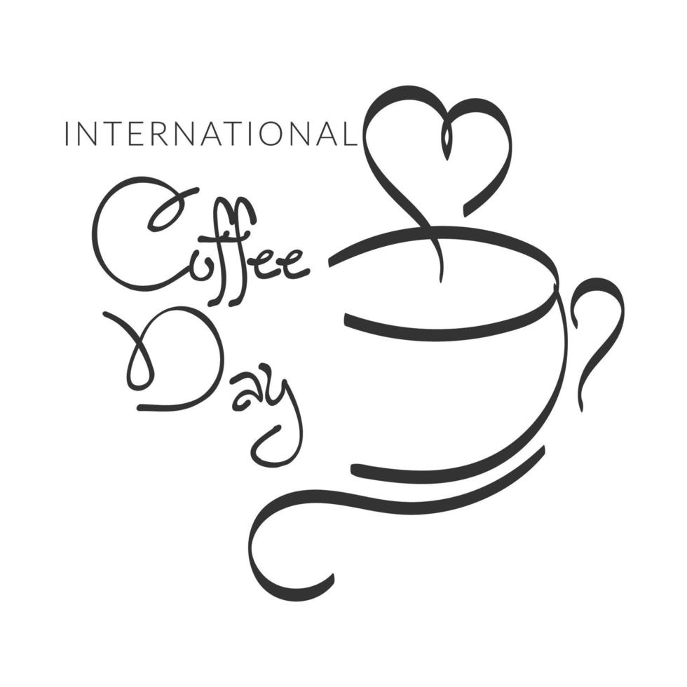 diseño del día internacional del café para imprimir vector