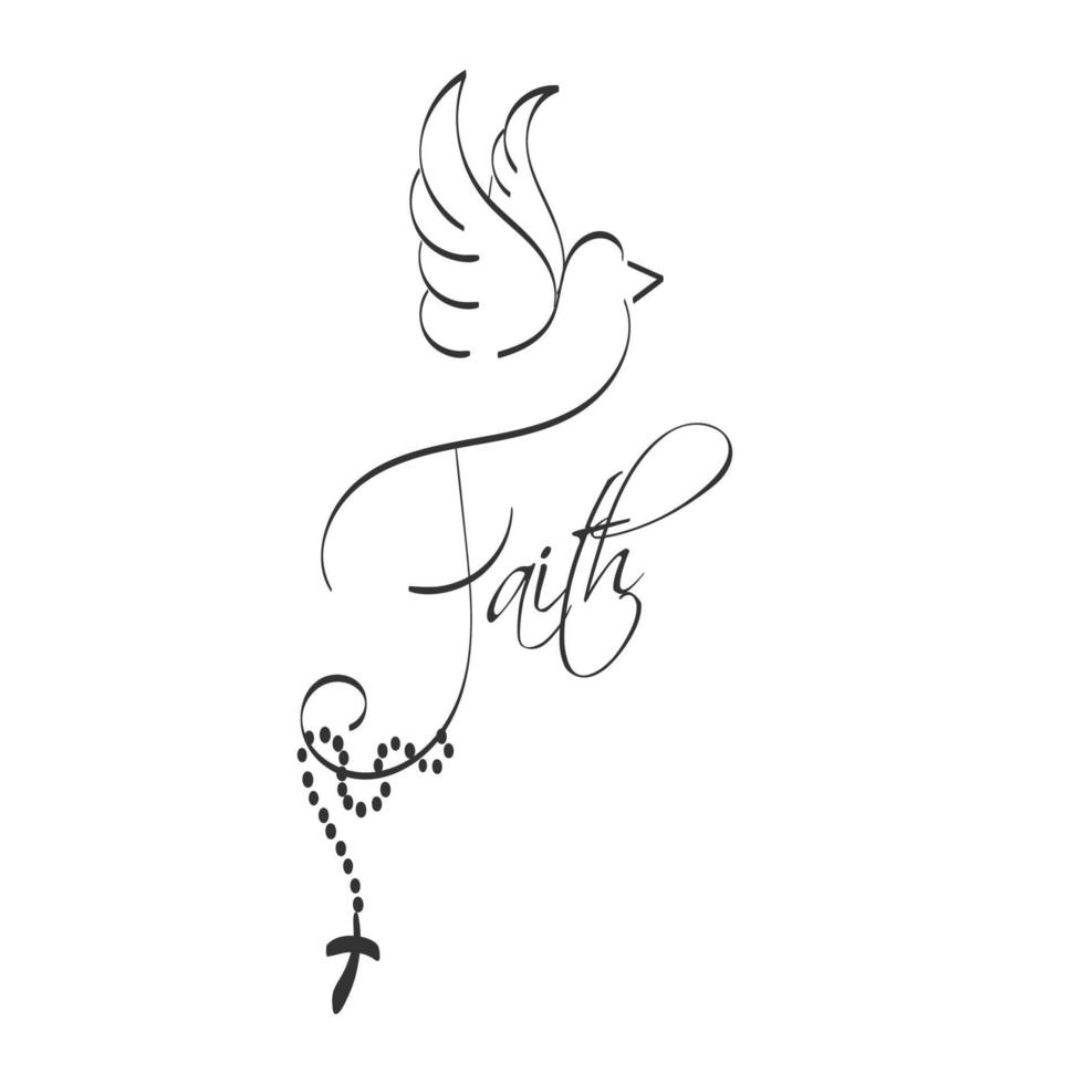 Christian art for print or use as tattoo vector