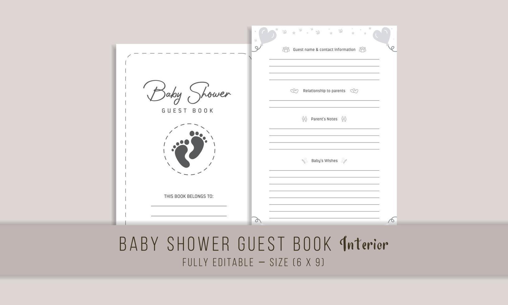 diseño de interiores de libro de visitas de baby shower vector