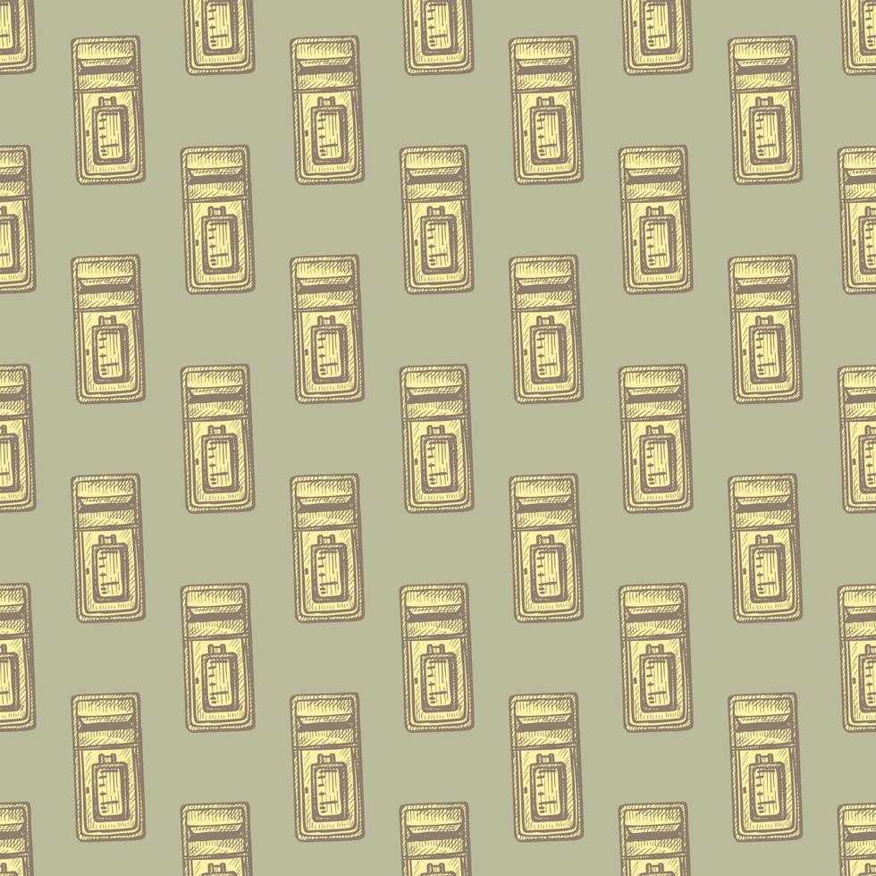 Mailbox engraved seamless pattern. Vintage letterbox in hand drawn style. vector