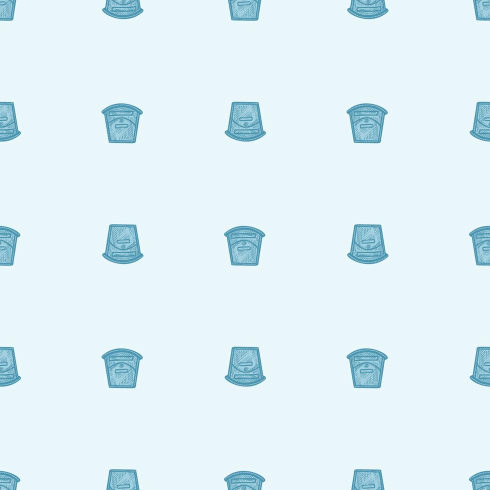 Mailbox engraved seamless pattern. Vintage letterbox in hand drawn style. vector