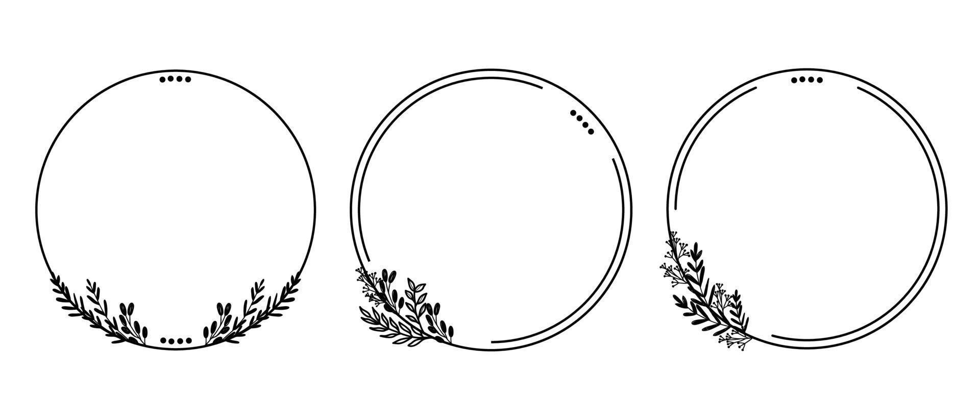 Hand drawn botanical set leaves and flowers for decoration vector