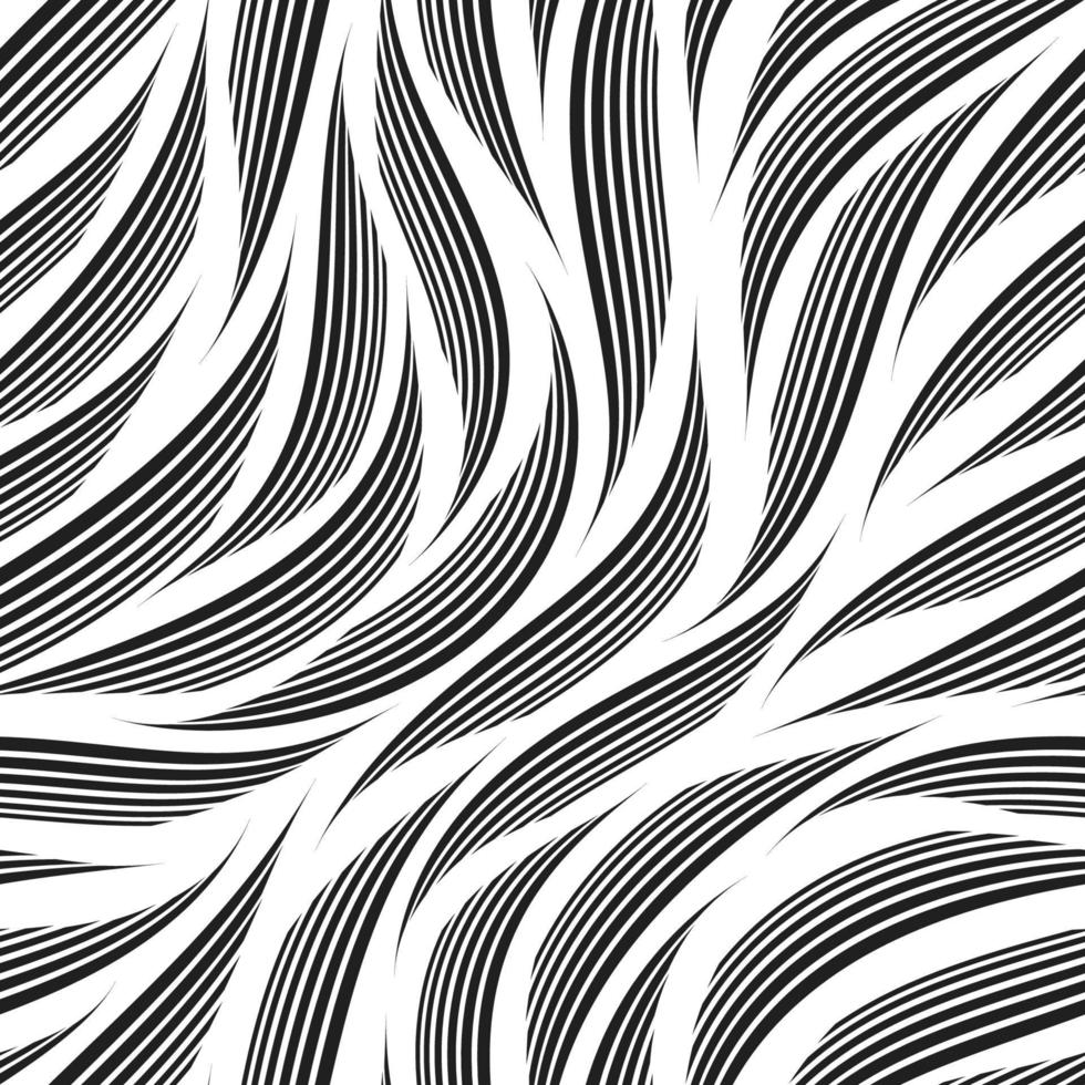 Monochrome seamless vector pattern of angles and flowing thin