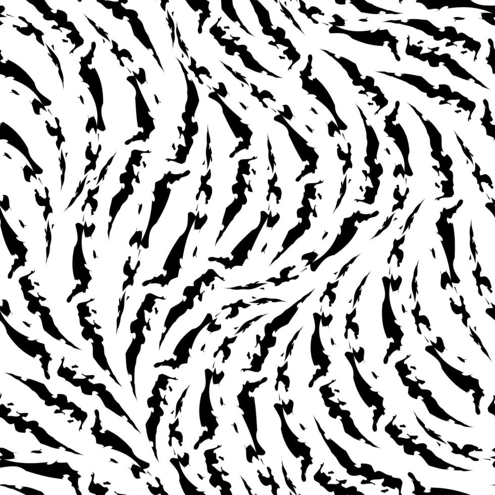 Stock seamless black and white vector zebra skin pattern.Abstract torn stripes black seamless texture.