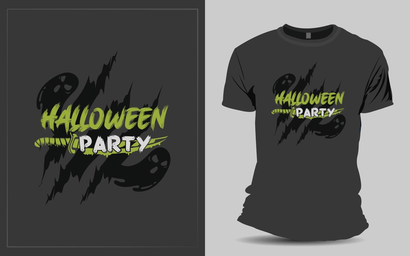 diseño de camiseta de halloween de miedo v2 vector