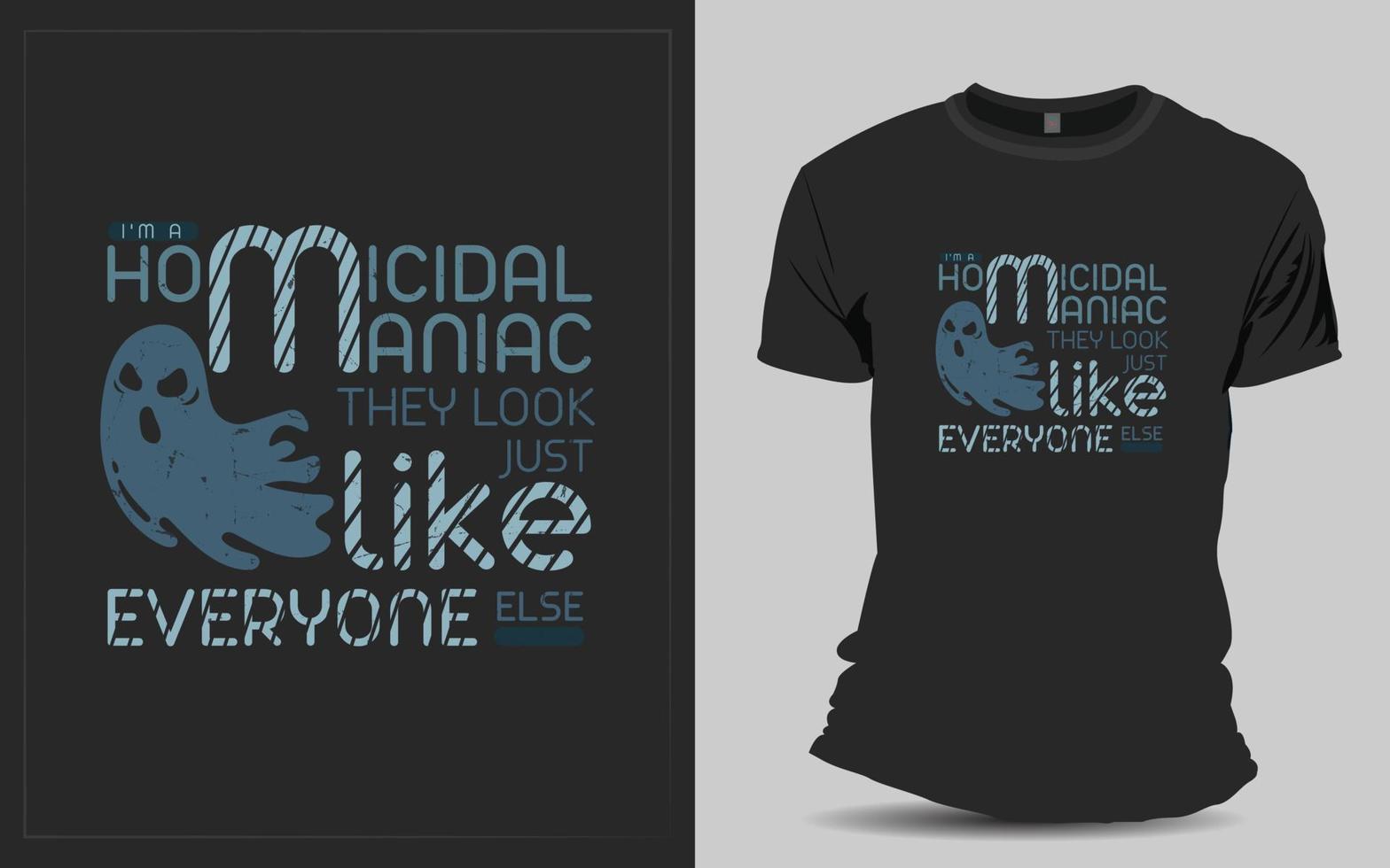 Scary Halloween T-shirt design V2 vector