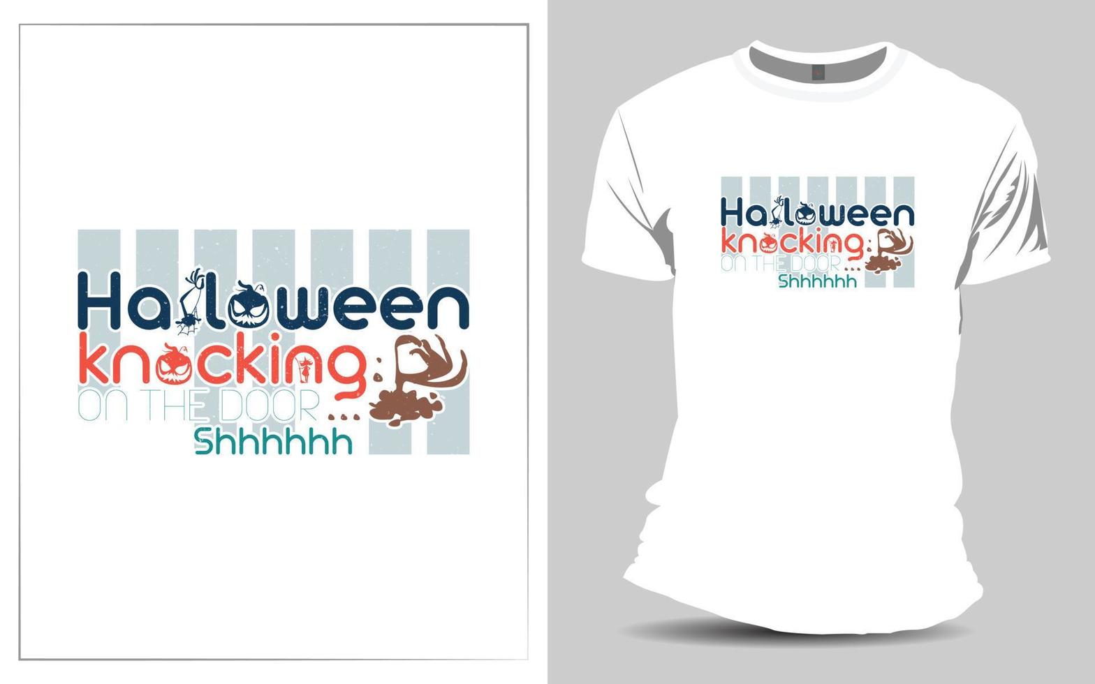 Scary Halloween T-shirt design V2 vector