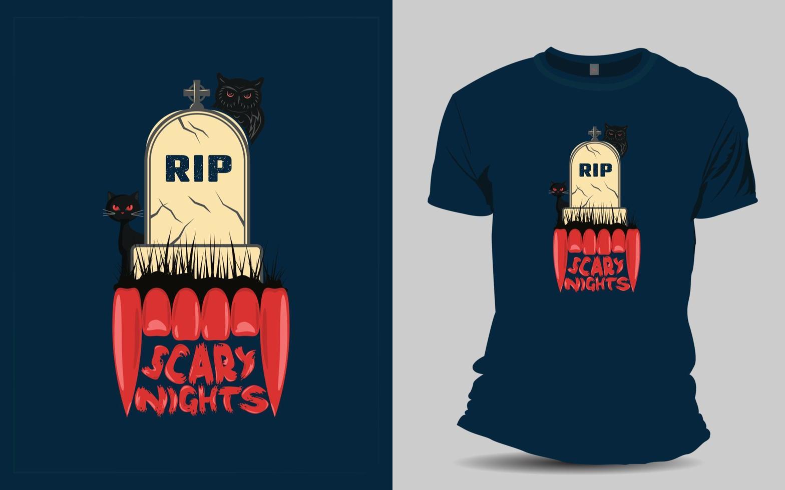 diseño de camiseta de miedo de halloween vector