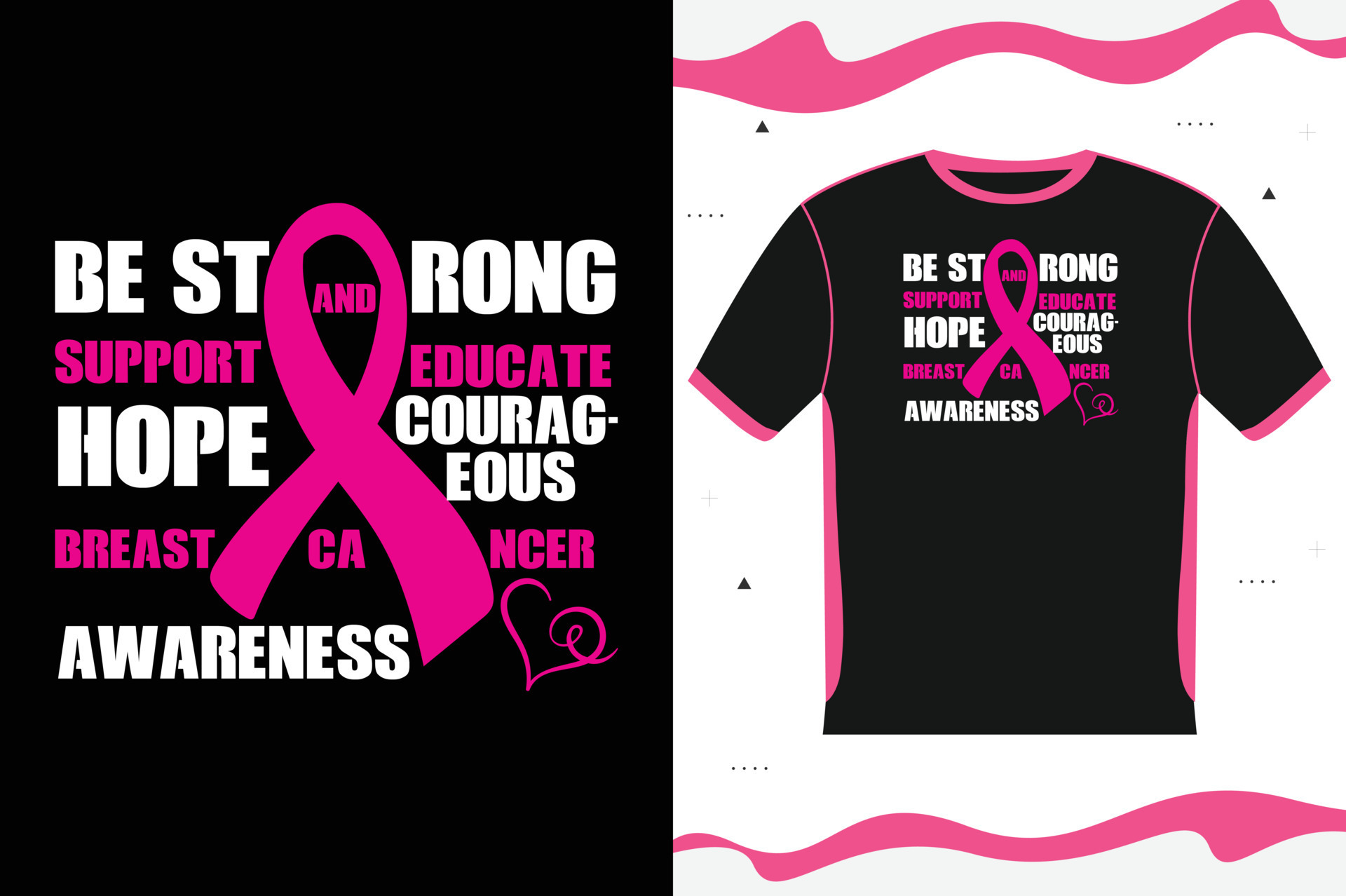 Breast Cancer Awareness T-shirt design Lettering 11133738 Vector Art at ...