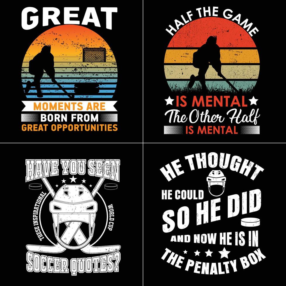 Hockey T-shirt design Bundle vector