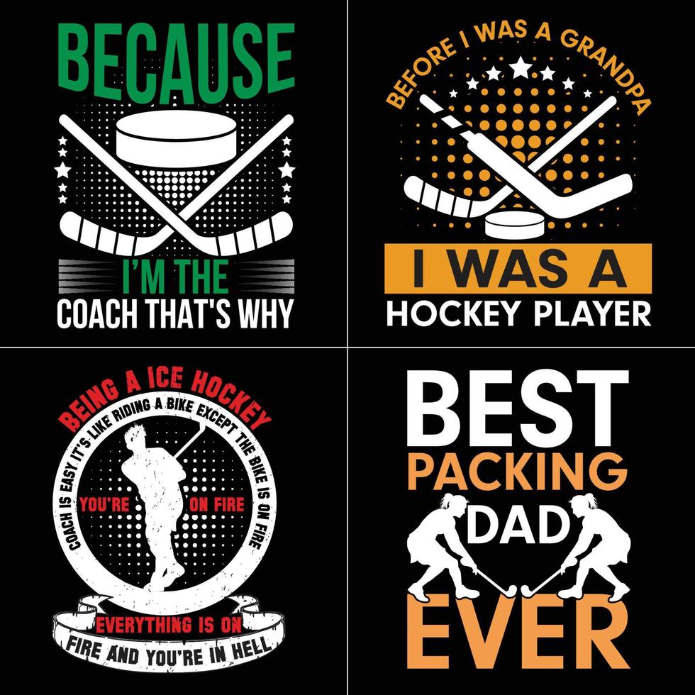 Hockey T-shirt design vector