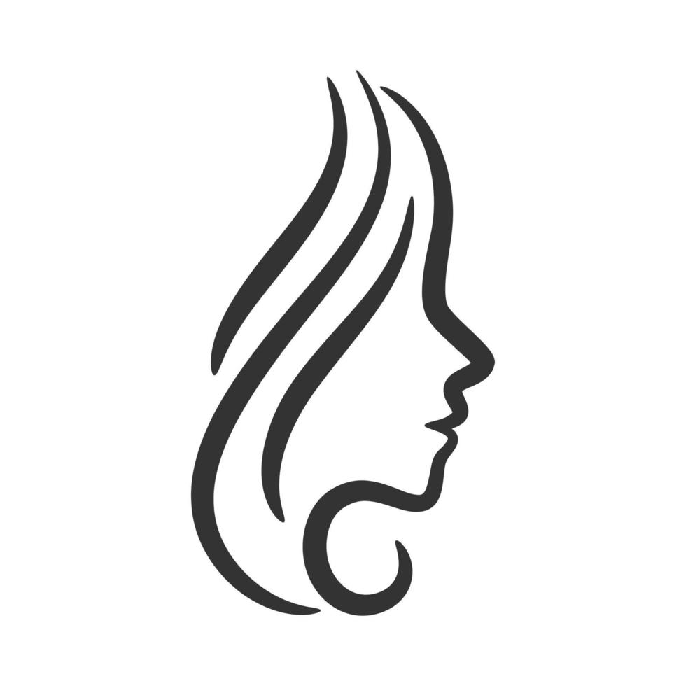 arte de línea de diseño de logotipo de mujer de belleza vector