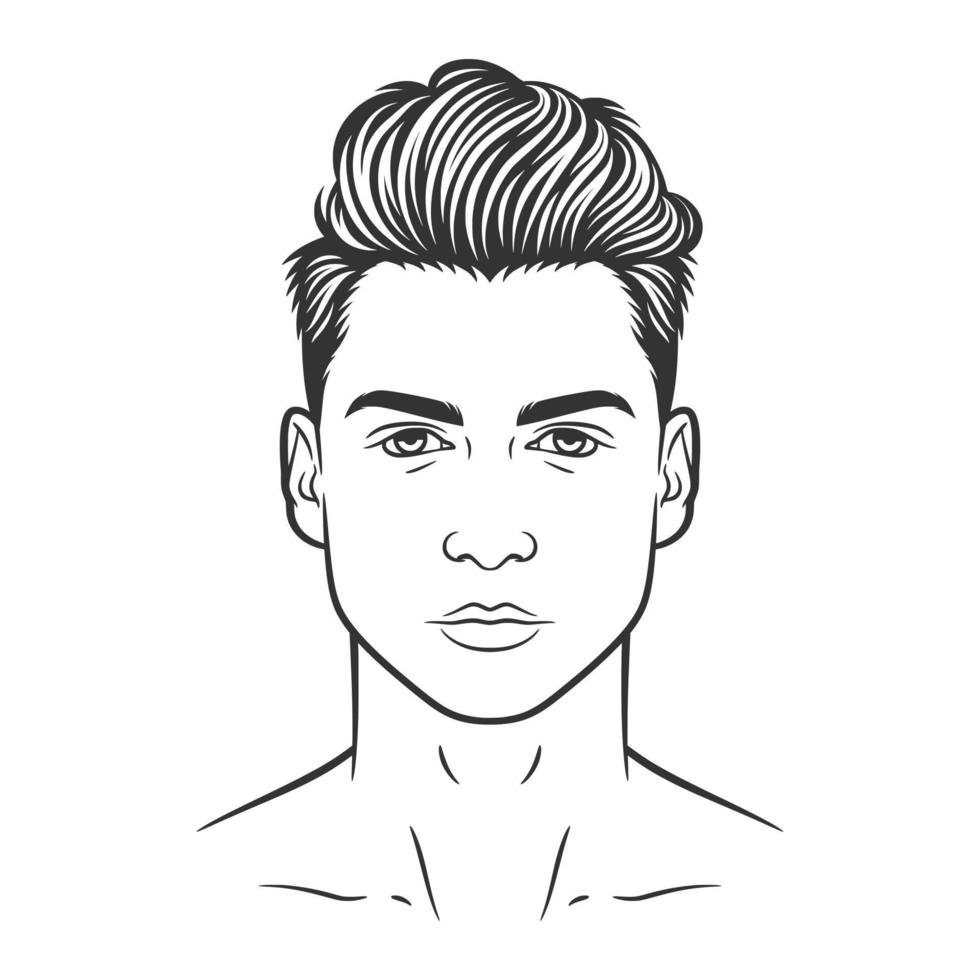 diseño de ilustración de cara de hipster de hombre barbudo vector