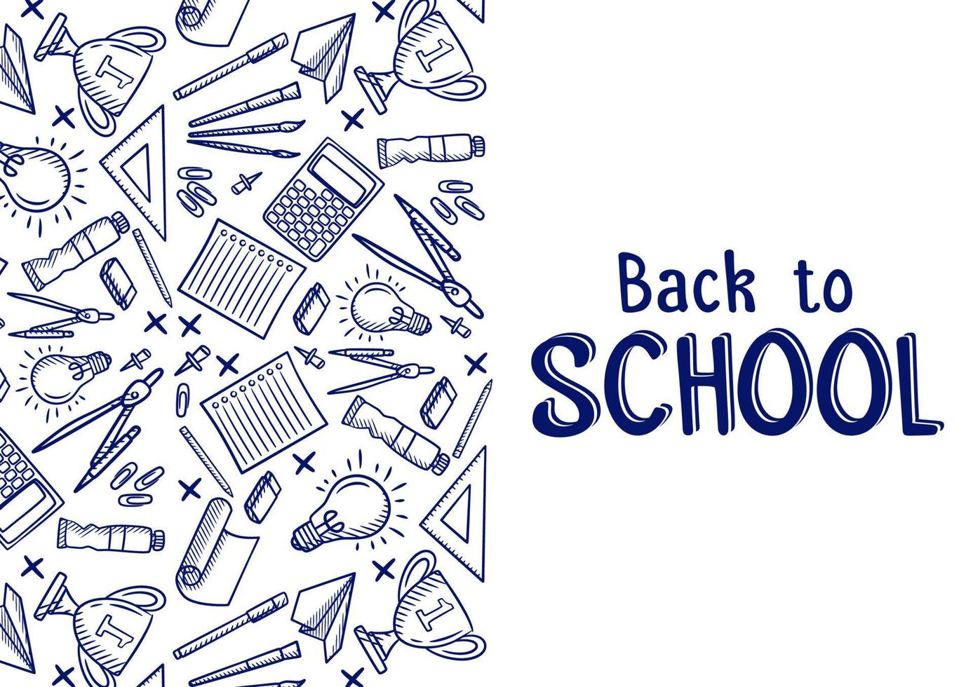 Hand drawn back to school vector banner background