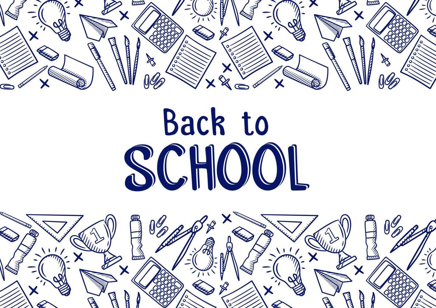 Hand drawn back to school vector banner background