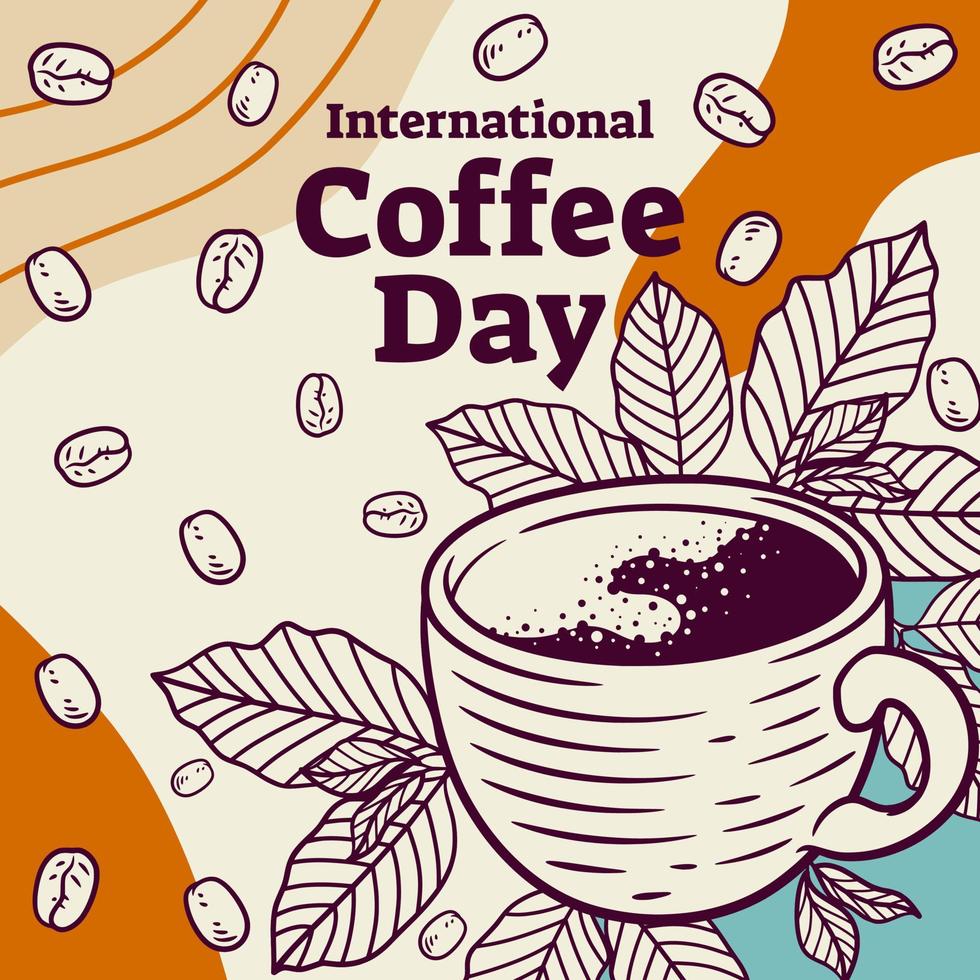 International coffee day graphic illustration vector