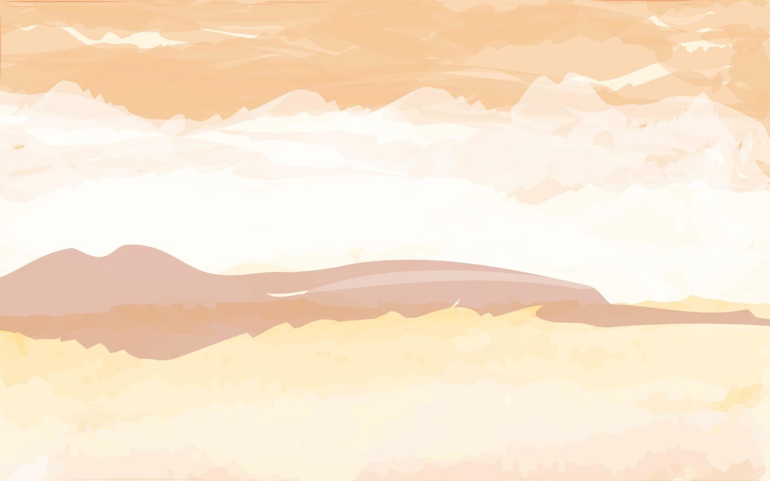 The mountain scenery in the summer like autumn saw the shadow of the clouds behind like heaven. vector