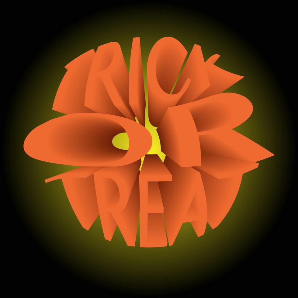 Trick or treat 3D illustration text banner. vector