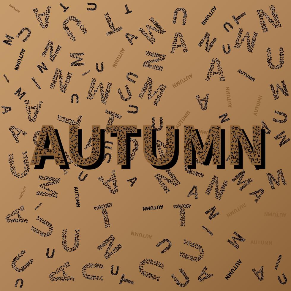 Autumn text background. Autumn text pattern. Vector background.