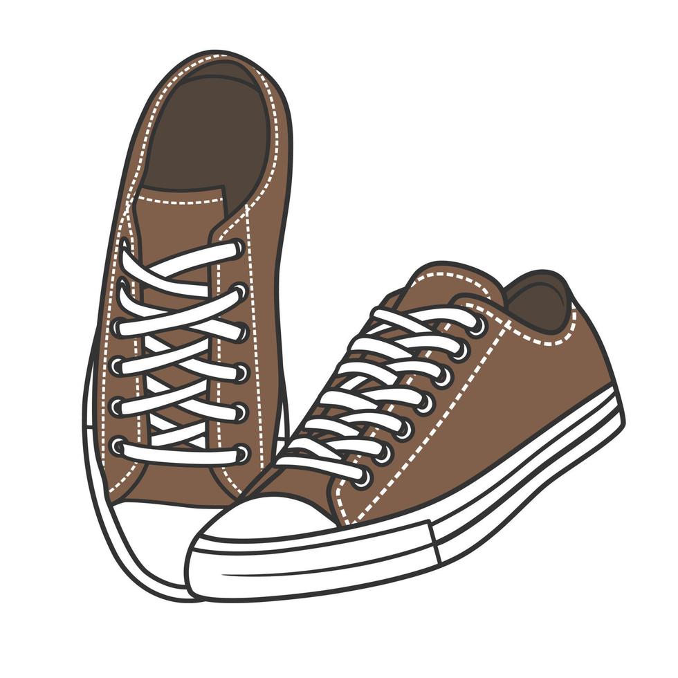 Sneakers shoes vector illustration with color