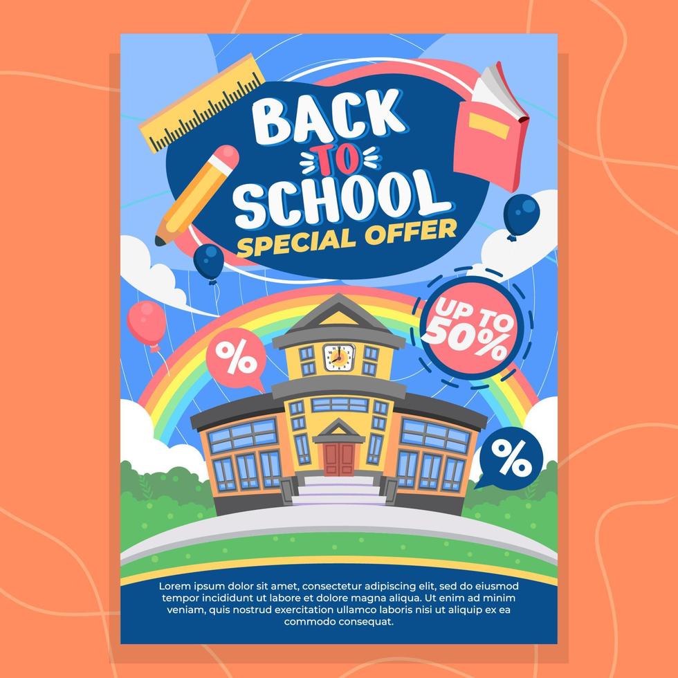 Happy Back to School Promotion Poster vector