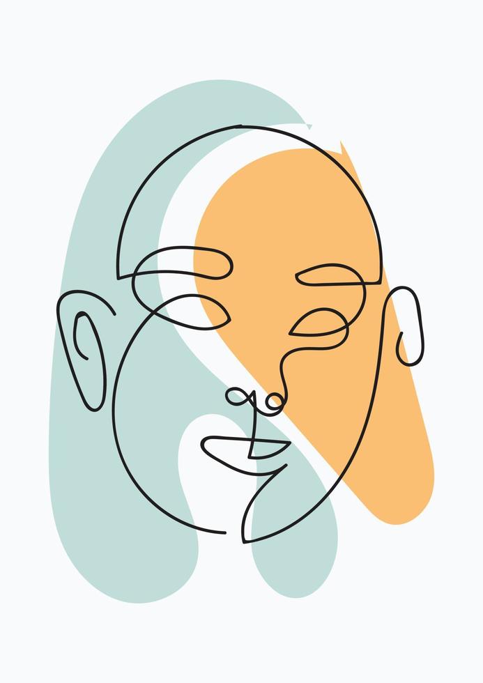 Composition in contemporary style. Beautiful girl, design for poster or print vector