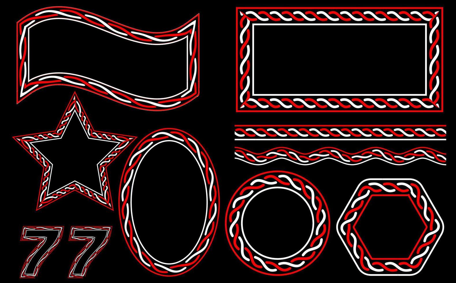 conjunto de marcos rojos y blancos, con varias formas, bueno para el diseño del día de la independencia de Indonesia vector