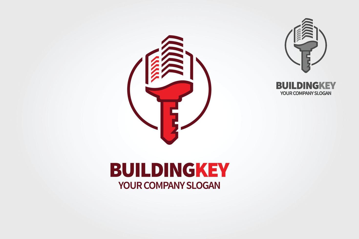 Building Key Vector Logo Illustration. A modern house logo with keys