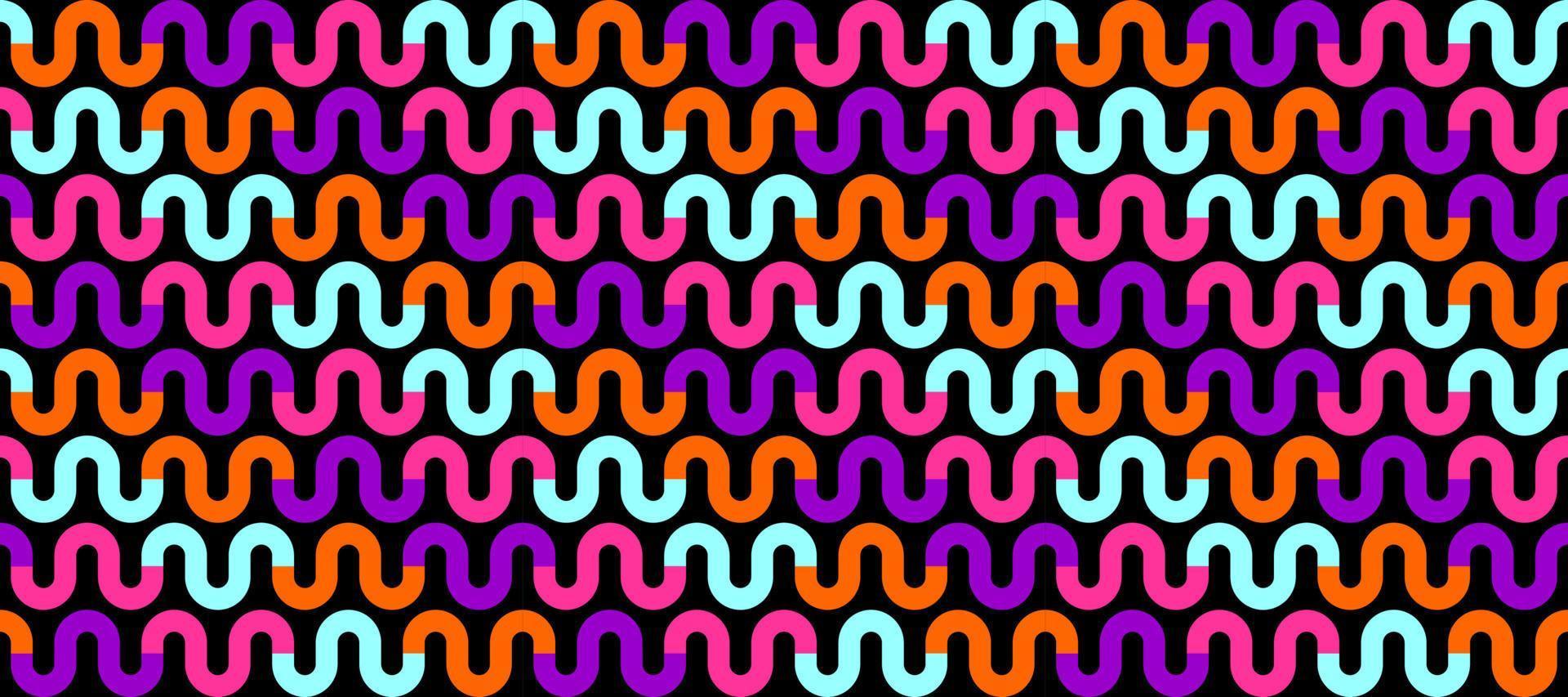 Neon Waves Vector Seamless Background