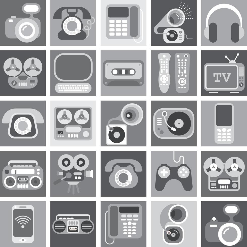 Home Electronic Greyscale Icons vector