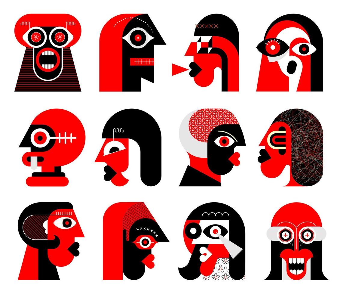 Red and Black Vector Avatars