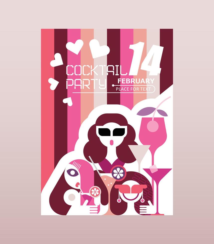 Cocktail Party Poster Template vector
