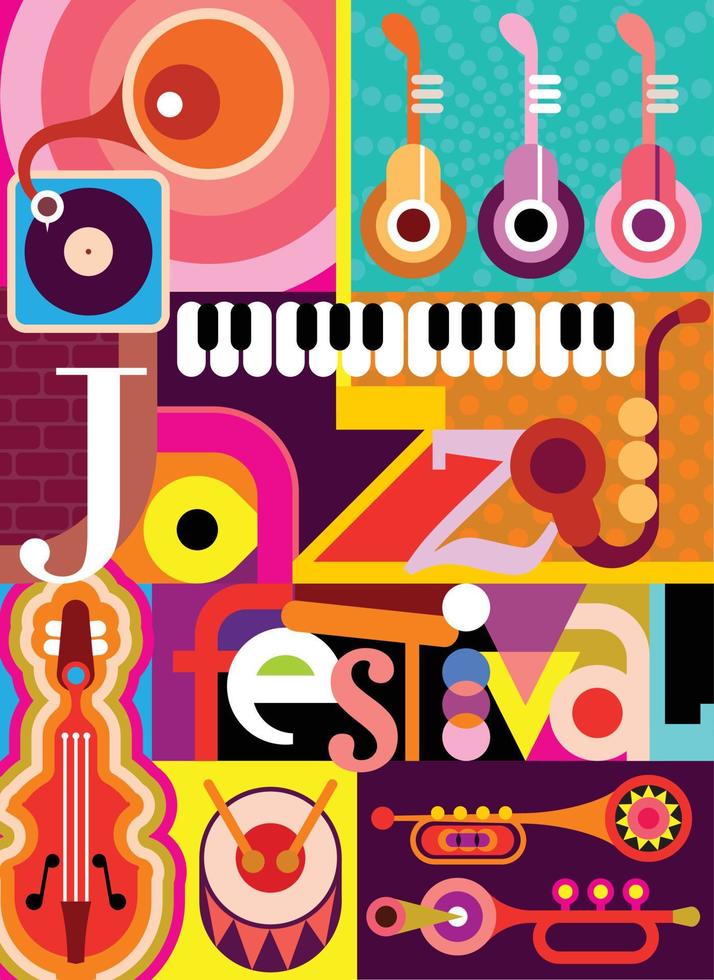 cartel del festival de jazz vector