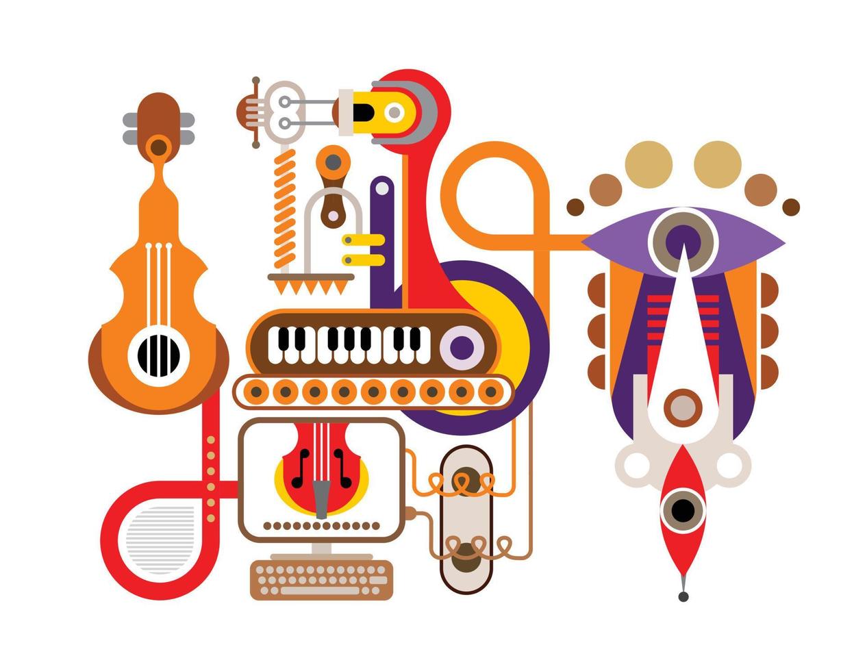 diseño de la máquina de música vector