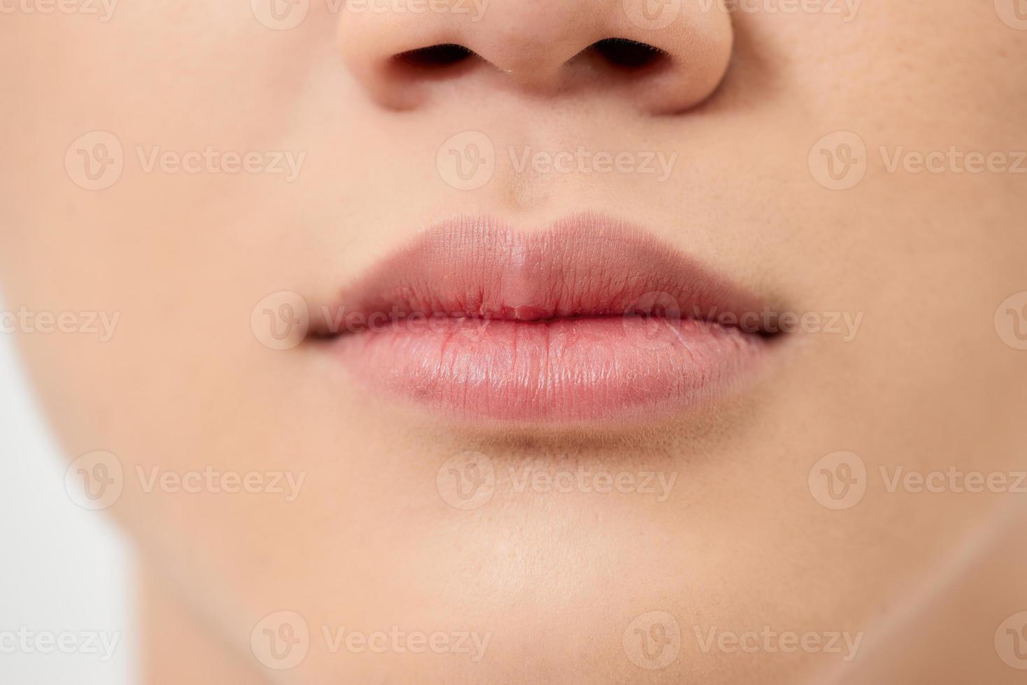 Close Up Of Man's Face Lips photo