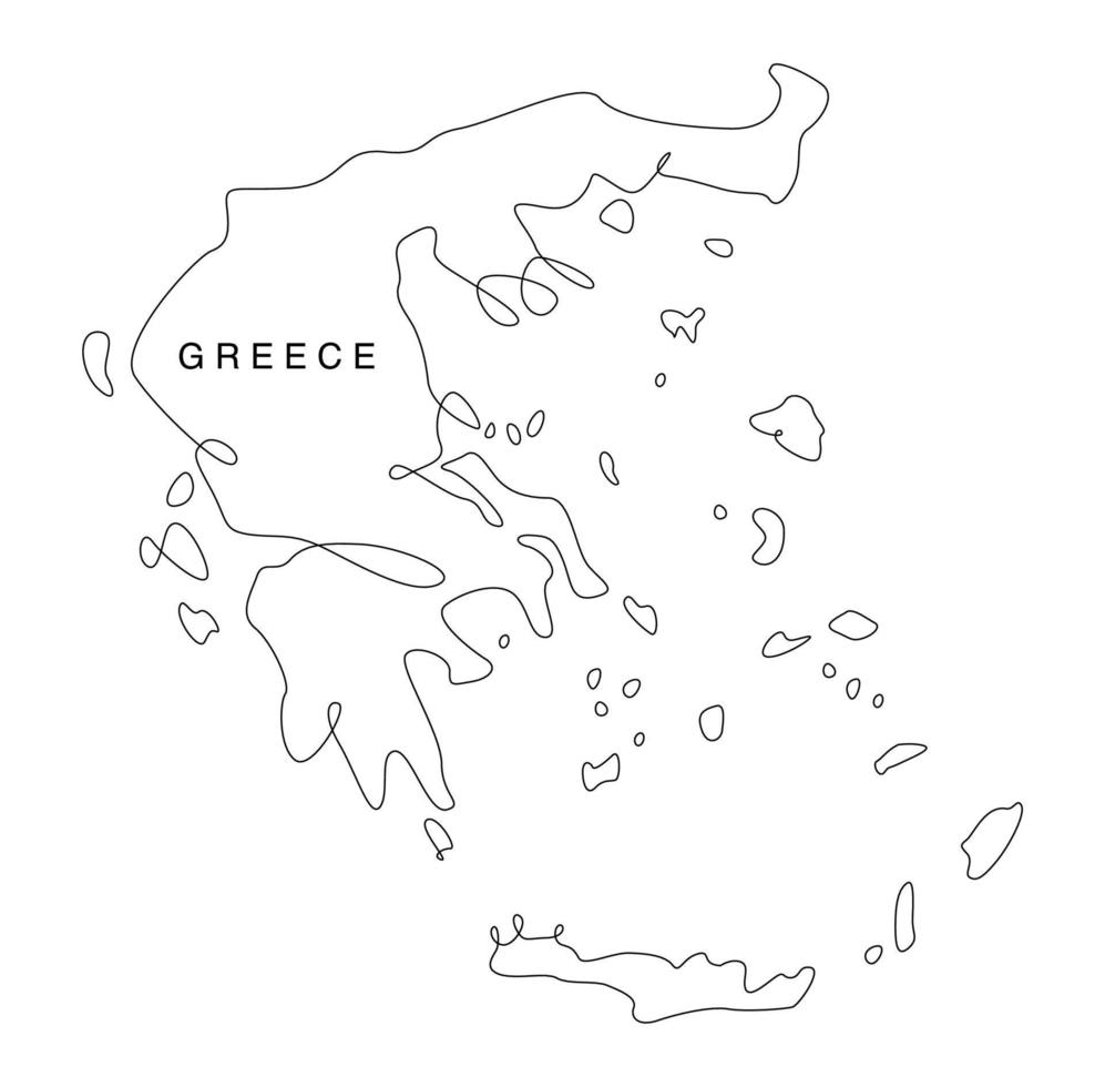 Line art Greece map. continuous line europe map. vector illustration. single outline.