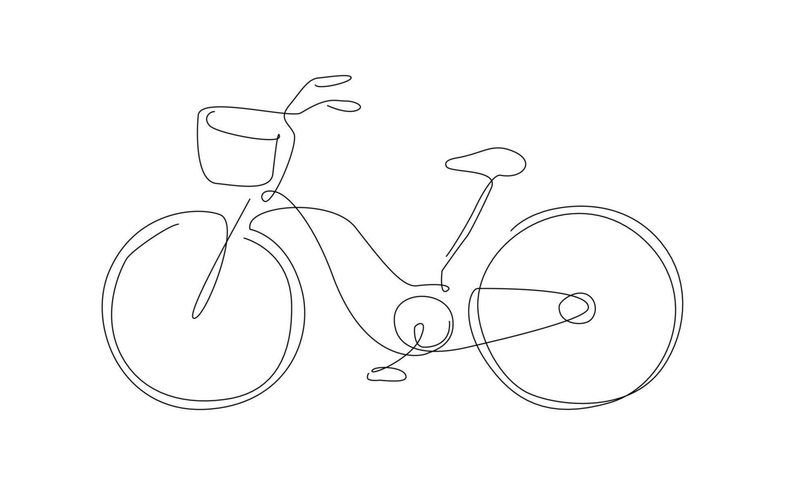 One line e-bike vector. outline cycle. Bicycle continuous line. line art sport vector