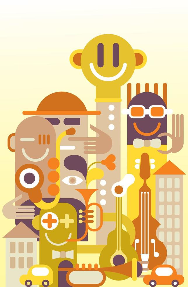 ilustración de vector de ciudad divertida