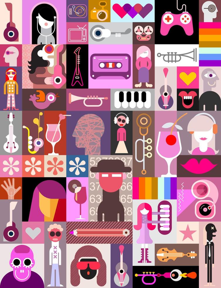 Pop Art Collage vector illustration