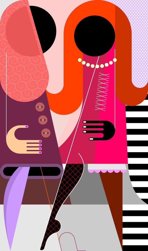 Two Fashionable Women vector