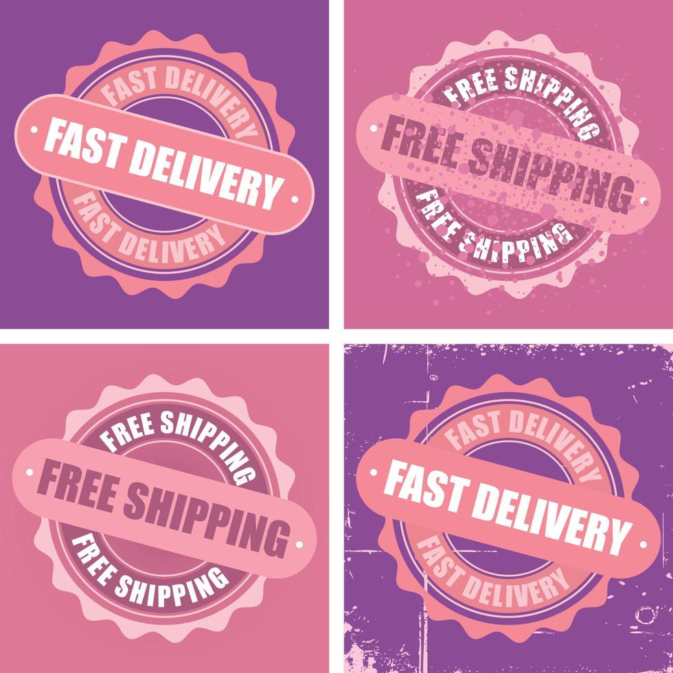 Free Shipping and Fast Delivery stamps vector