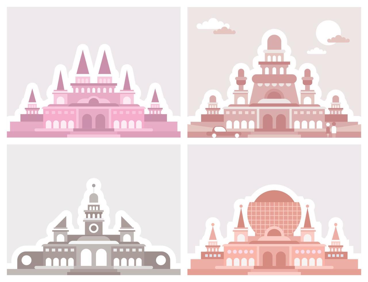 Four Palaces vector illustration