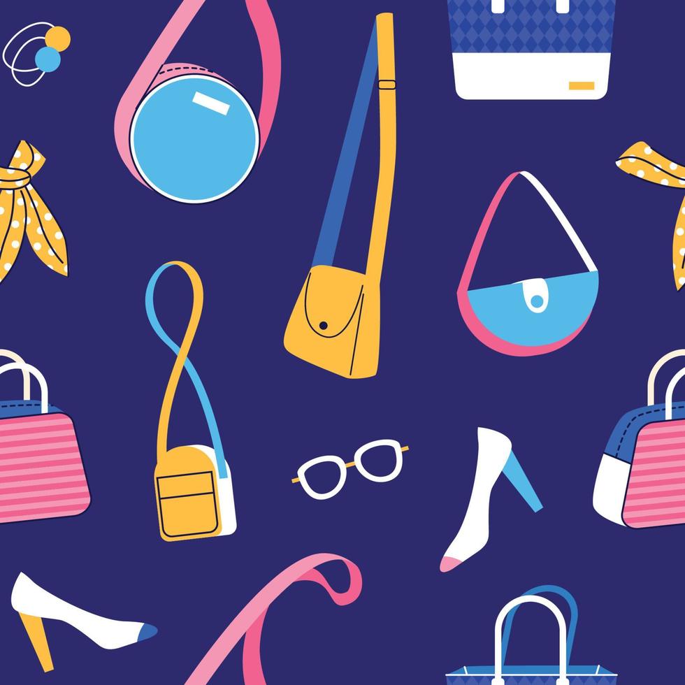 Bags and Other Fashion Items Seamless Pattern vector