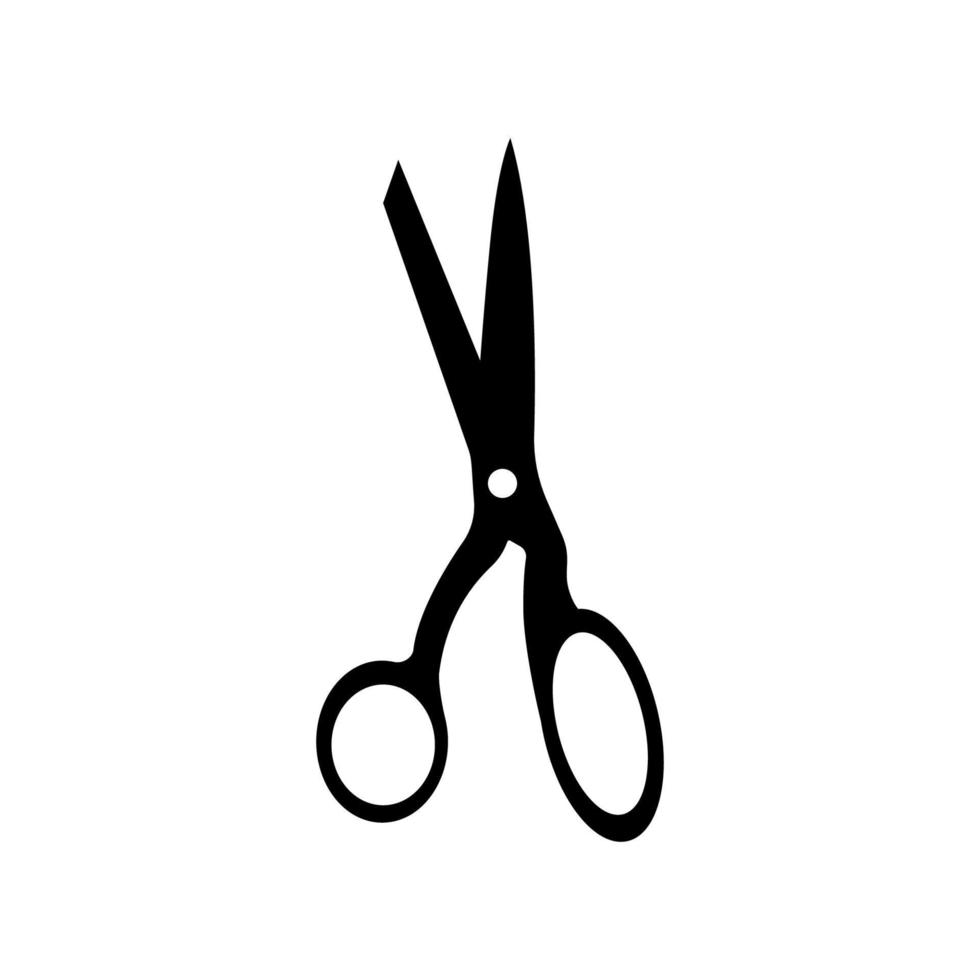 Scissor Barber Tool Black Silhouette Icon. Shear Cut Glyph Pictogram. Beauty Salon Hairdresser Style Flat Symbol. Pair of Handle Metal Scissor Sign. Grooming Logo. Isolated Vector Illustration.