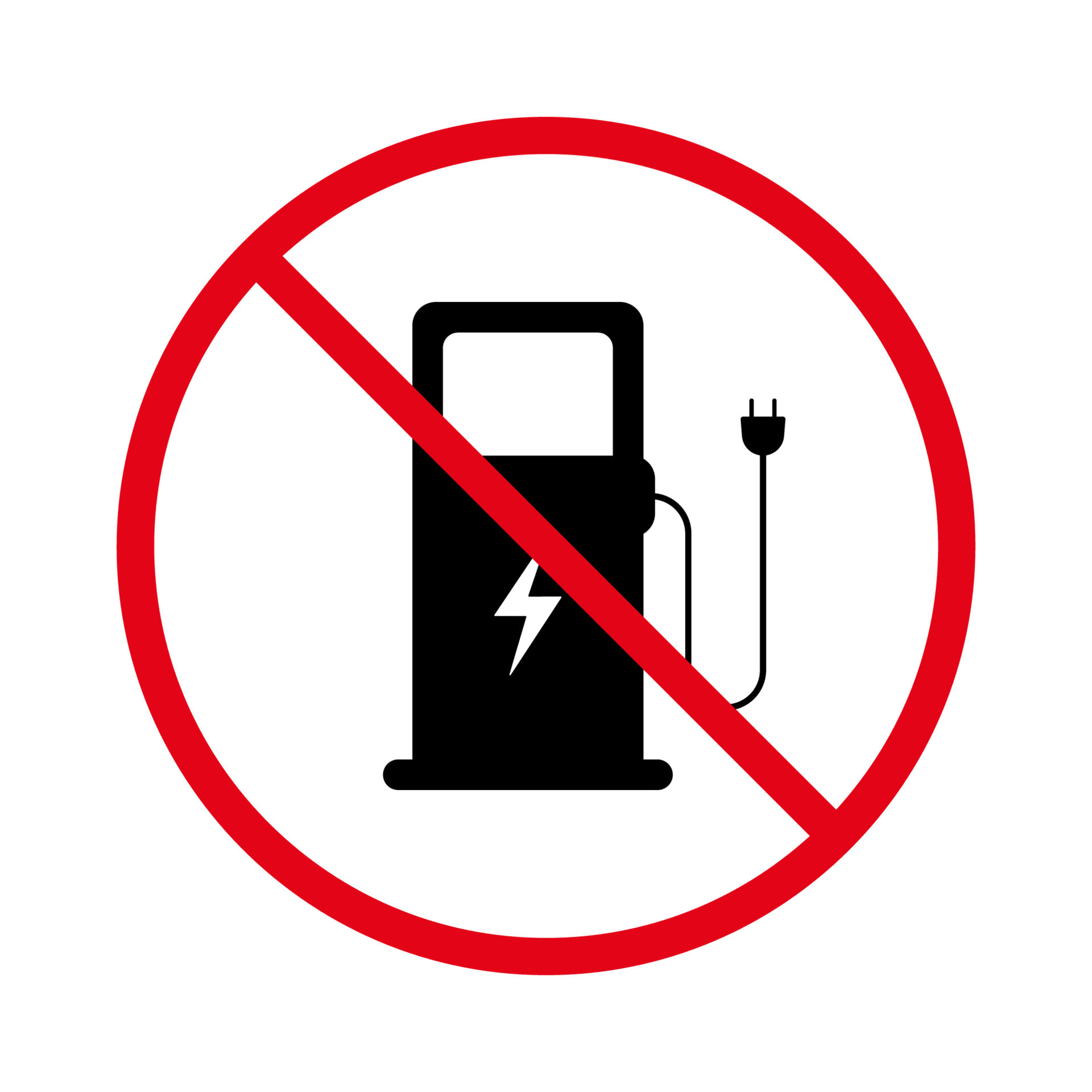 Pictograma prohibido de la central el ctrica del coche prohibir el