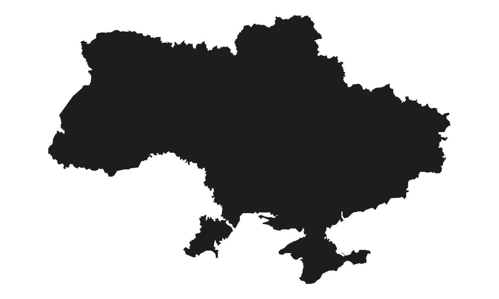 Ukraine Country Map Silhouette Icon. State Territory Shape with Border Pictogram. Ukrainian Country on European Continent. Freedom, Patriotism Concept. Isolated Vector Illustration.