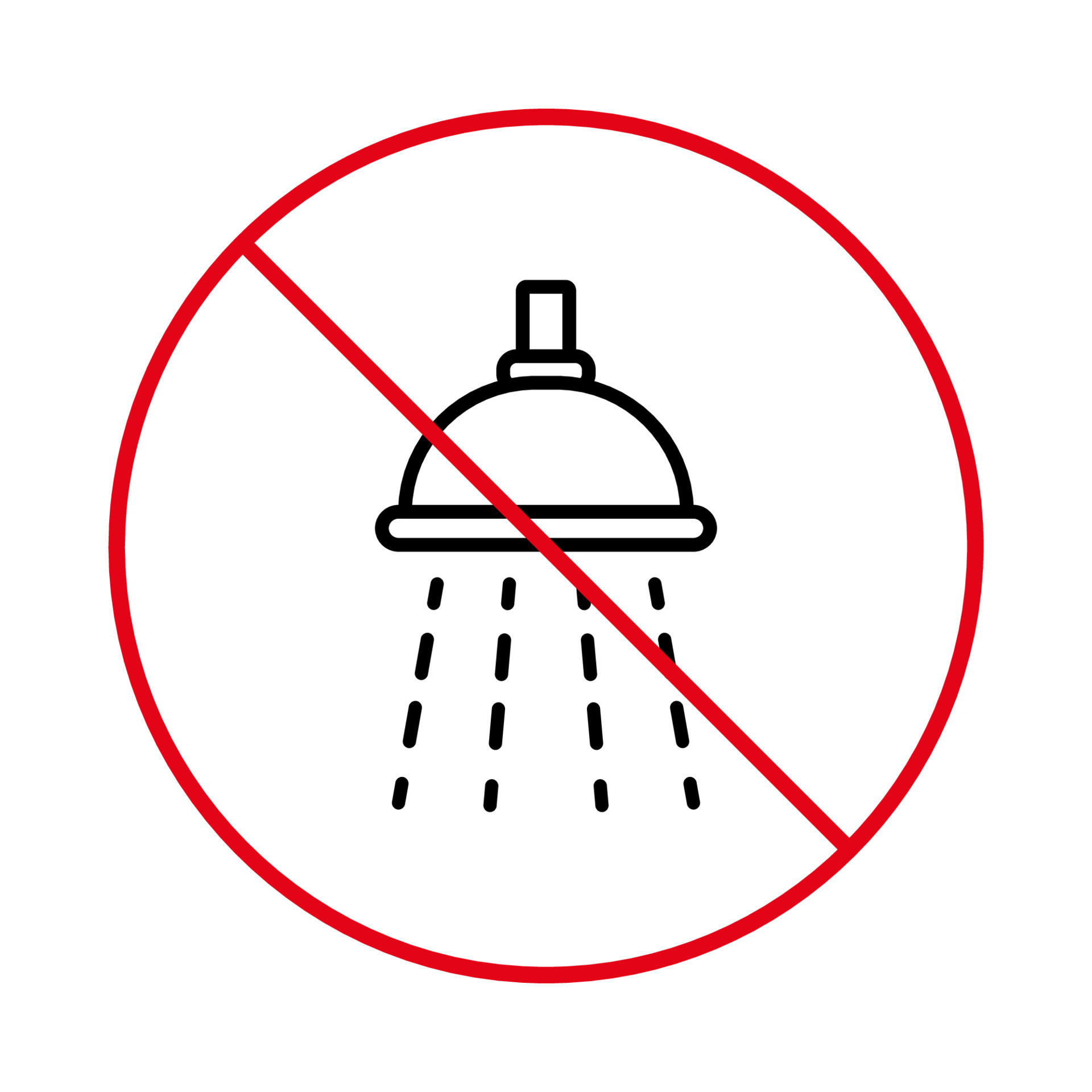 Information No Allowed Bathroom Sign. Warning Ban Wash Water Bath Black