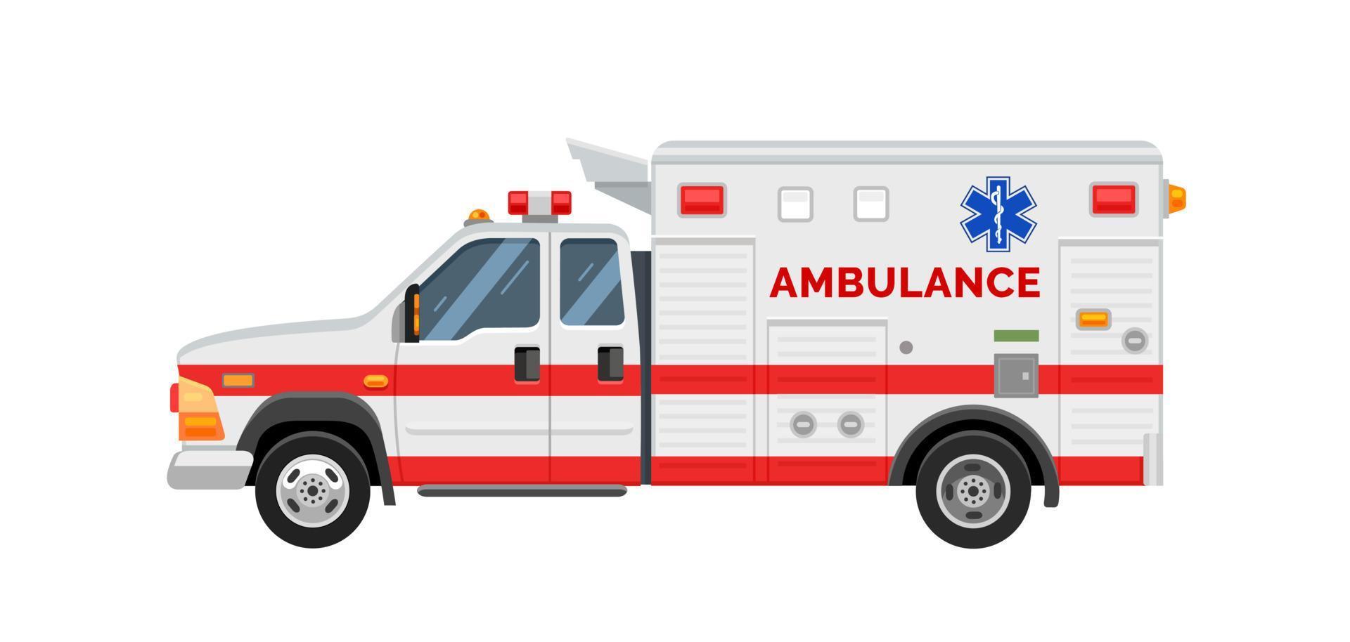 coche de ambulancia sobre un fondo blanco. la medicina. ilustración vectorial vector