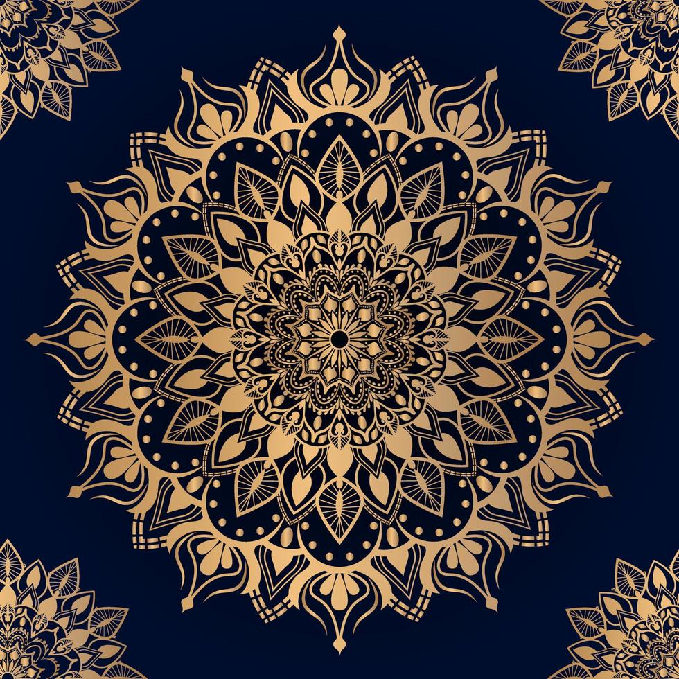 Elegant golden gradient mandala background vector