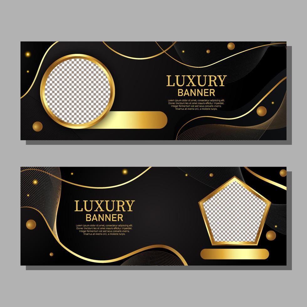 banners de lujo dorado degradado vector